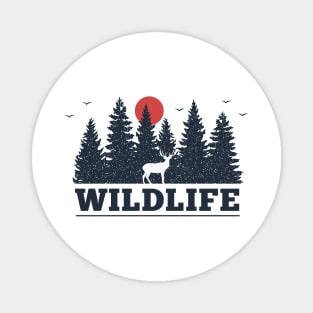 Wild Life, Deer, Black Design Magnet